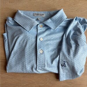 Peter Millar Light Blue Geometric Atlanta Country Club Men's Shirt